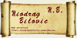 Miodrag Bilović vizit kartica